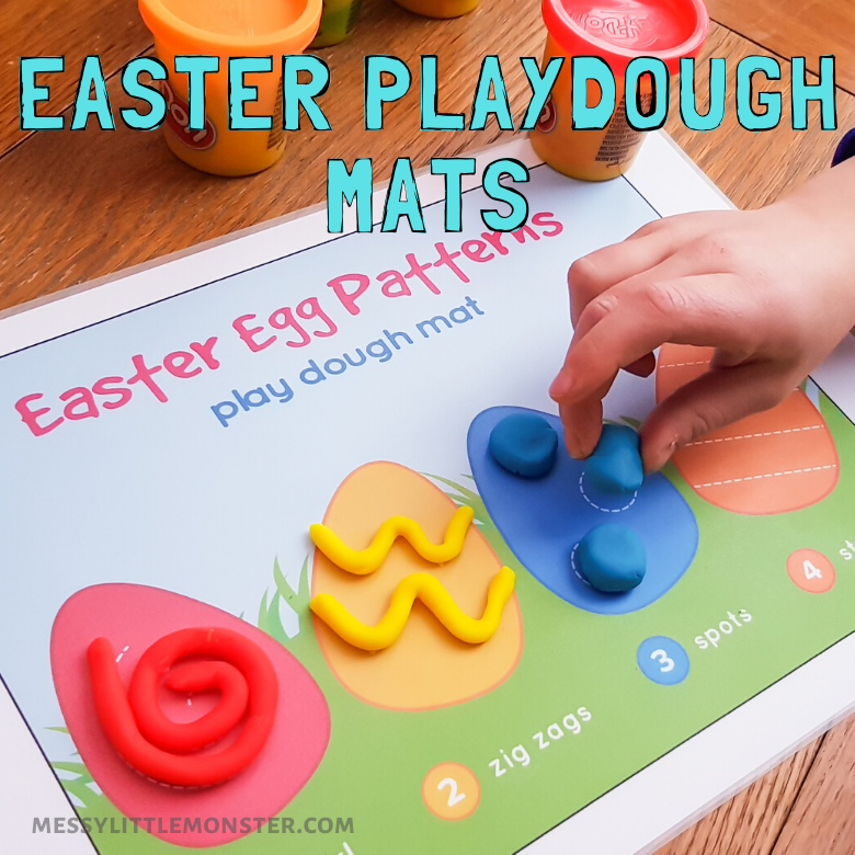 Easter Egg Patterns Playdough Mat - Messy Little Monster